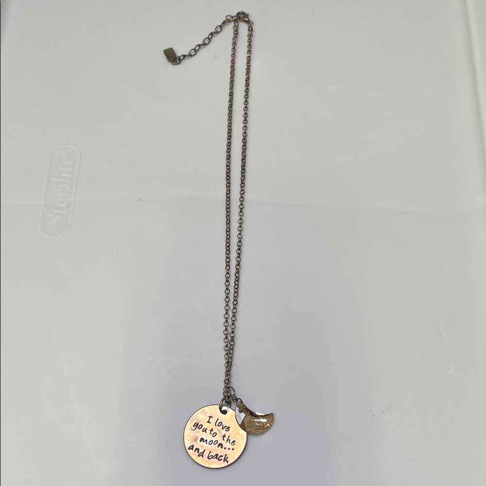 Rose Gold color Pendant Necklace “I Love You to the Moon and Back”
